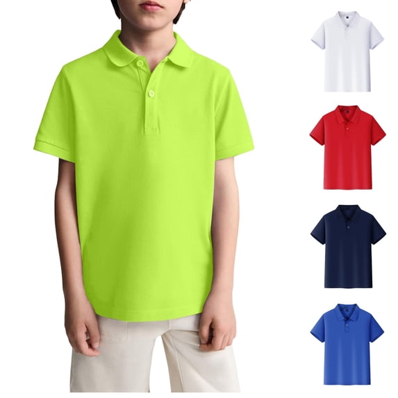 LWavelet Boys Polo Shirts Golf Tennis Quick Dry Shorts Sleeve Kids School Uniform, Back to School Clothes Lightweight Athletic Tops
