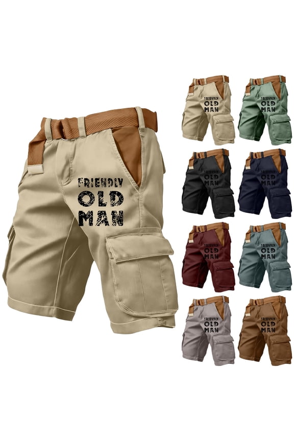 Cargo Shorts for Men Casual Outdoor Tactical Shorts Printed Distressed Washed Military Pants(No Belt),Light Gray 4XL