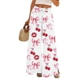thumbnail image 1 of LWavelet Comfort Fabric Love Print Wide Leg Pants Women Valentine's Day Lounge Wear Light pink L, 1 of 6