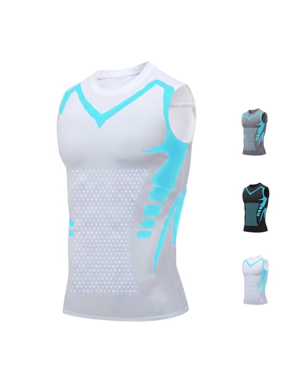 Compression Shirt Men Summer Athletic Graphic Tank Tops Sleeveless Lightweight Tummy Control Workout Undershirt