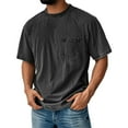 thumbnail image 1 of LWavelet Distressed Pocket Men's T Shirt Relaxed Fit Ideal for Summer Casual and Leisure Wear Black 3XL, 1 of 3