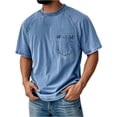 thumbnail image 1 of LWavelet Distressed Pocket Men's T Shirt Relaxed Fit Ideal for Summer Casual and Leisure Wear Sky Blue S, 1 of 4