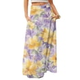 thumbnail image 1 of LWavelet Embossed Floral Maxi Skirt with Side Pockets Women Elegant Daily Casual Flowy Versatile Bottoms Light Purple XL, 1 of 5