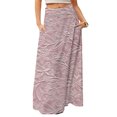 thumbnail image 1 of LWavelet Embossed Floral Maxi Skirt with Side Pockets Women Elegant Daily Casual Flowy Versatile Bottoms Pink L, 1 of 5