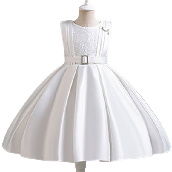 LWavelet Flower Little Big Girls Dress Wedding Pageant Party Princess Communion Floral Vintage Lace Dance Gown