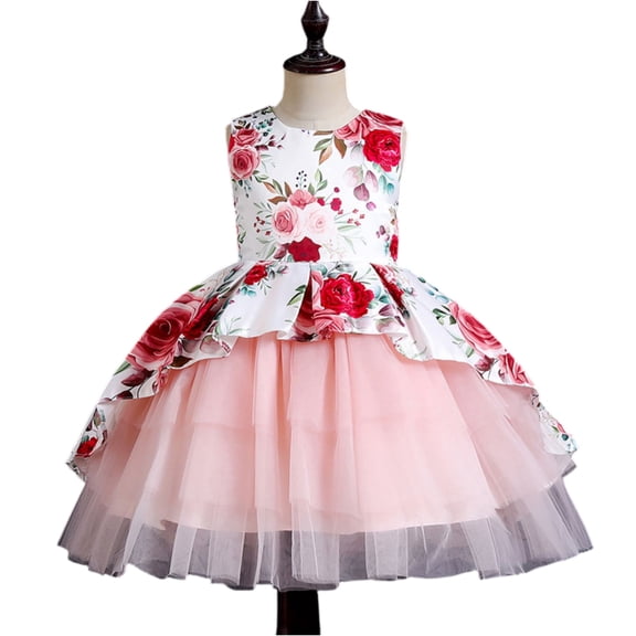 LWavelet Flower Little Big Girls Maxi Dress Bridesmaid Wedding Pageant Party Princess Communion Floral Vintage Lace Dance Gown