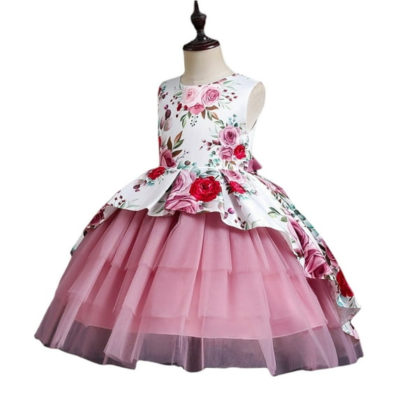 LWavelet Flower Little Big Girls Maxi Dress Bridesmaid Wedding Pageant Party Princess Communion Floral Vintage Lace Dance Gown