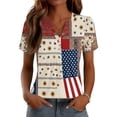 thumbnail image 1 of LWavelet Fourth of July Shirts for Women Short Sleeve Tops V-Neck Casual Patriotic Fireworks Star Graphic Tee Multicolor 2XL, 1 of 7