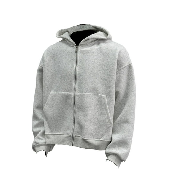 LWavelet Full Zip Up Hoodie Sweatshirt for Men and Women with Drawstring Hood and Split Kangaroo Pockets for Everyday Wear