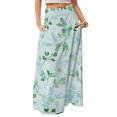 thumbnail image 1 of LWavelet Hibiscus Print Maxi Skirt with Side Pockets Women Tropical Style Daily Casual Flowy Bottoms Green L, 1 of 5