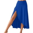 thumbnail image 1 of LWavelet High-Waisted Asymmetrical Slit Midi Skirt Women Flowy Fall Casual Versatile Stylish Bottoms Blue 2XL, 1 of 4