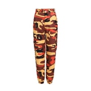 Pantalon Cargo Vintage Taille Haute Camouflage Orange - Taille M Unisexe - Neuf Sans Étiquettes