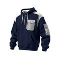 thumbnail image 1 of LWavelet Hoodies For Men Big And Tall Winter Waffle Quarter Zip Pullover Casual Fall Sweatshirts With Pocket Streetwear Outfit Navy 2XL, 1 of 4