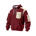 thumbnail image 1 of LWavelet Hoodies For Men Big And Tall Winter Waffle Quarter Zip Pullover Casual Fall Sweatshirts With Pocket Streetwear Outfit Wine M, 1 of 4