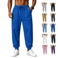 thumbnail image 1 of LWavelet Jogger Sweatpants for Men Drawstring Elastic Waist Jogging Pants Fall Casual Workout Hiking Pants with Pockets, 1 of 4