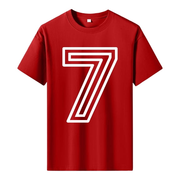 LWavelet Layered Line Number 36 Men's T-Shirt Ideal for Casual Outings and Everyday Style Red M