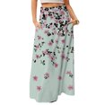 thumbnail image 1 of LWavelet Leaf Print Maxi Skirt with Side Pockets Women Trendy Fall Casual Flowy Versatile Bottoms Turquoise 2XL, 1 of 5