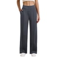 thumbnail image 1 of LWavelet Light Fabric High Waist Wide Leg Pants Women Daily Commute Wear Dark Gray L, 1 of 5