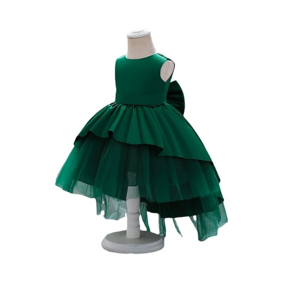 LWavelet Little/Big Girls Tulle Bridesmaid Dress Flower Kid Wedding Ball Gown Toddler Party Pageant Evening Dresses