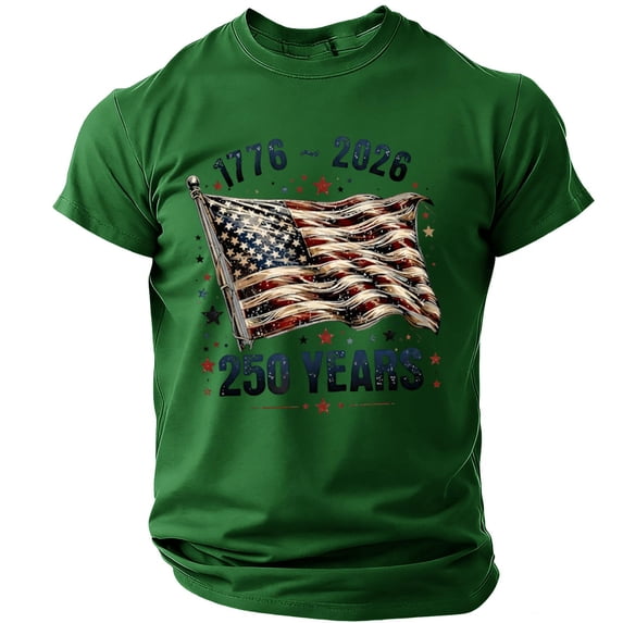 LWavelet Men Graphic Tees T Shirt American Flag Shirts for Men Patriotic USA T-Shirt Casual Crewneck Tee