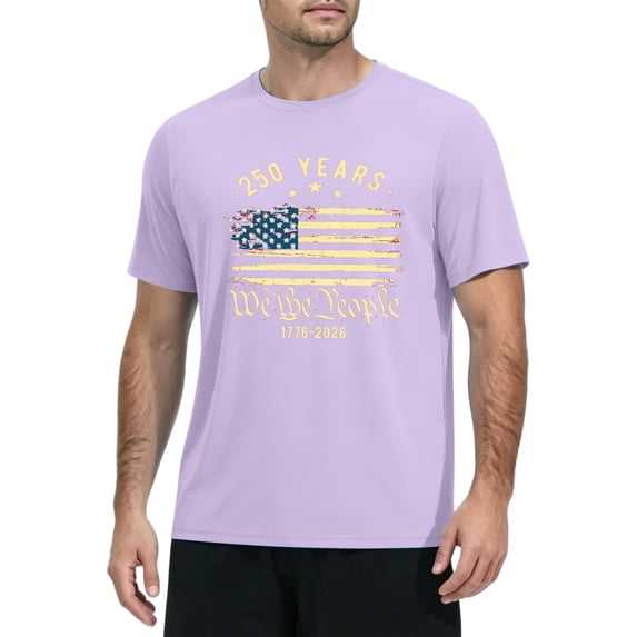LWavelet Men Graphic Tees T Shirt American Flag T-Shirt for Men Patriotic USA Shirts Casual Crewneck Tee
