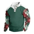 thumbnail image 1 of LWavelet Men Women Christmas Pullover Sweatshirt Long Sleeve Button Collar Knit Top Winter Holiday Snowflake Pattern Jumper, 1 of 3