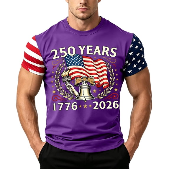 LWavelet Men's 250 Anniversary USA Shirt American Flag T Shirt 250 Years America Anniversary Shirt Patriotic Shirts Tops
