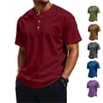 thumbnail image 1 of LWavelet Men's Big and Tall Henley T-Shirts Short Sleeve Plus Size Tee Loose Casual Shirts Basic Oversized Tops, 1 of 4