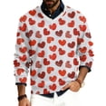 thumbnail image 1 of LWavelet Men's Blush & Burgundy Heart Sweater - Soft Tone Design, Great for Valentine's Day Outings & Understated Romantic Style White XL, 1 of 5