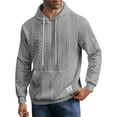 thumbnail image 1 of LWavelet Men’s Cable Knit Pullover Hoodie Soft Long Sleeve Drawstring Hooded Sweatshirt Casual Relaxed Fit Top for Everyday Wear, 1 of 4