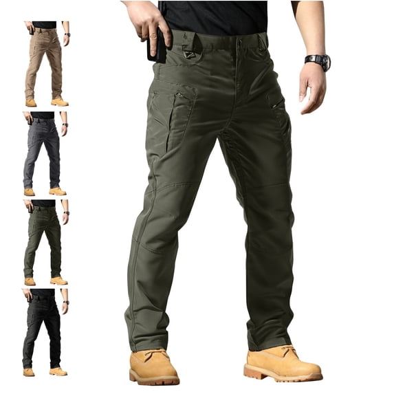 LWavelet Men's Cargo Pants Waterproof Hiking Work Pants for Men Construction Stretch Cargo Trousers with Multi Pockets