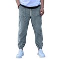 thumbnail image 1 of LWavelet Men's Corduroy Tapered Joggers - Drawstring Waist Stylish Casual Daily Pants Gray 3XL, 1 of 4