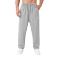 thumbnail image 1 of LWavelet Men's Distressed Tapered Joggers - Drawstring Waist Trendy Casual Daily Pants Light Gray L, 1 of 4