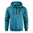 thumbnail image 1 of LWavelet Men's Fleece Hoodie Casual Long Sleeve 1/4 Zipper Pullover Sweatshirts, 1 of 7
