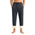 thumbnail image 1 of LWavelet Men's Fleece Lined Tapered Joggers Drawstring Waist Cuffed Ankle Warm Fabric Comfortable Cold Weather Lounge Pants Dark Gray XL, 1 of 3