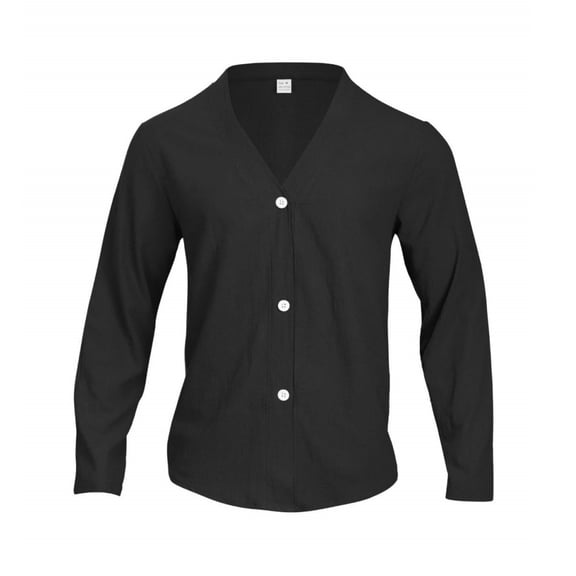 LWavelet Men's Lightweight Cardigan - Soft Knit Design, Ultimate Choice for Layering & At-Home Relaxation Black M