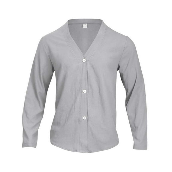 LWavelet Men's Lightweight Cardigan - Soft Knit Design, Ultimate Choice for Layering & At-Home Relaxation Gray 3XL