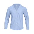 thumbnail image 1 of LWavelet Men's Lightweight Cardigan - Soft Knit Design, Ultimate Choice for Layering & At-Home Relaxation Light Blue 3XL, 1 of 4
