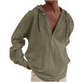 thumbnail image 1 of LWavelet Men’s Long Sleeve Casual Henley Hoodie Shirt with Drawstring Hood and Button Placket for Everyday Wear, 1 of 7