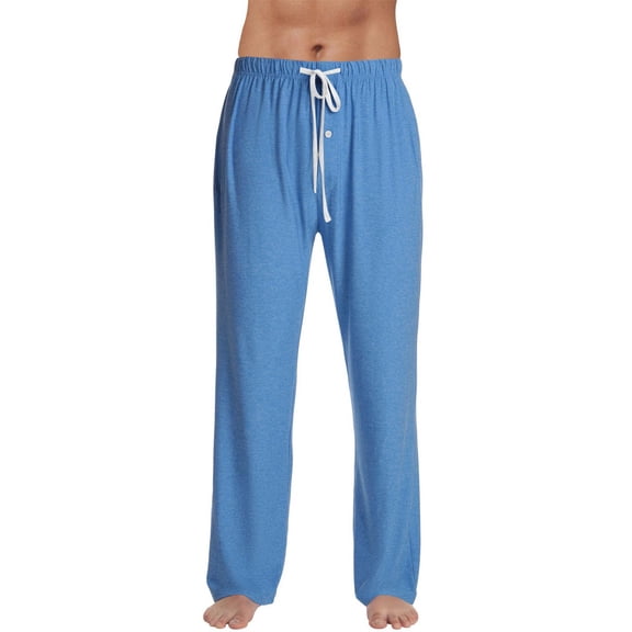 LWavelet Men's Pajama Pants - Drawstring & Button Waist Soft Fabric Nightwear & Loungewear Comfortable Pants Royal Blue S