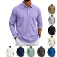 thumbnail image 1 of LWavelet Men's Polo Shirt Long Sleeve Collared Golf Shirts Quick Dry Lightweight 3-Button Performance Work Fishing Athletic Tops, 1 of 7