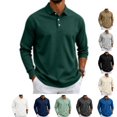 thumbnail image 1 of LWavelet Men's Polo Shirt Long Sleeve Collared Golf Shirts Quick Dry Lightweight 3-Button Performance Work Fishing Athletic Tops, 1 of 7