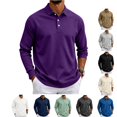 thumbnail image 1 of LWavelet Men's Polo Shirt Long Sleeve Collared Golf Shirts Quick Dry Lightweight 3-Button Performance Work Fishing Athletic Tops, 1 of 6