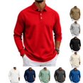 thumbnail image 1 of LWavelet Men's Polo Shirt Long Sleeve Collared Golf Shirts Quick Dry Lightweight 3-Button Performance Work Fishing Athletic Tops, 1 of 7