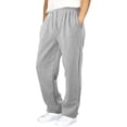 thumbnail image 1 of LWavelet Men's Straight Leg Joggers - Drawstring Waist Soft Fabric Casual Daily & Lounge Comfortable Pants Light Gray 2XL, 1 of 6
