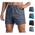 thumbnail image 1 of LWavelet Men's Swim Trunks Shorts Drawstring Elastic Waist Running Shorts Athletic Beach Gym Shorts with Zipper Pockets, 1 of 6