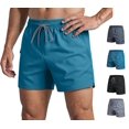 thumbnail image 1 of LWavelet Men's Swim Trunks Shorts Drawstring Elastic Waist Running Shorts Athletic Beach Gym Shorts with Zipper Pockets, 1 of 6