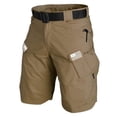 thumbnail image 1 of LWavelet Men's Tactical Cargo Shorts Multi-Pocket American Flag Print Outdoor Shorts with Belt Brown XL, 1 of 3