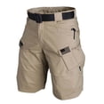 thumbnail image 1 of LWavelet Men's Tactical Cargo Shorts Multi-Pocket American Flag Print Outdoor Shorts with Belt Khaki S, 1 of 3