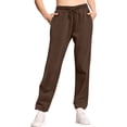 thumbnail image 1 of LWavelet Men's Tapered Joggers - Lightweight Soft Fabric Drawstring Waist Casual Daily & Relaxed Wear Pants Brown 2XL, 1 of 5